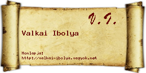 Valkai Ibolya névjegykártya